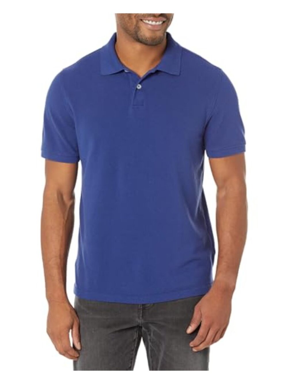 Slim Fit Cotton Pique Polo Shirt Short Sleeve Collared Casual